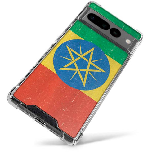 Ethiopia Flag Distressed Google Pixel 7 Pro Clear Case